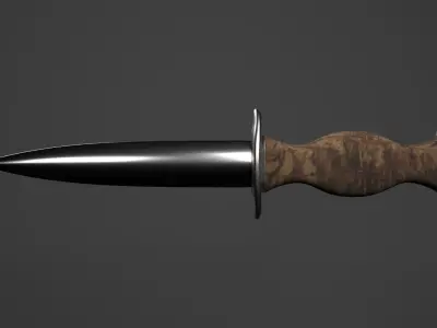 The Knife sword Low-poly 3D model