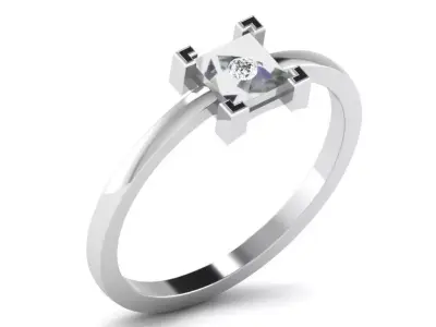 Light Weight WHITE Gold Diamond Ring DR-5762 3D print model