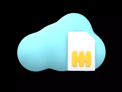 eSim Card Icon v1 004 Low-poly 3D model