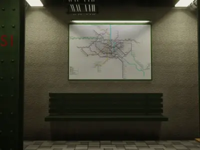 Subway Station Free low-poly 3D model