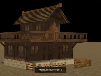 Mdeieval house 8 collection 3D Model Pack