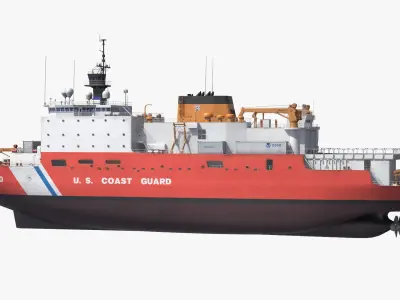  USCGC Healy Arctic Research Icebreaker Ship Simplified 