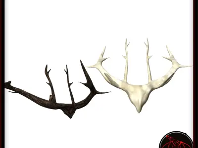 Decorated or Ceremonial Antlers Low-poly 3D model