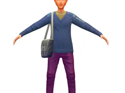 Cartoon Low Poly Style Avatar 007 3D Model Low-poly 3D model