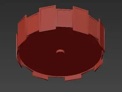 6 Light Calcite Semi Flush Light 3D model