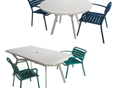 Ocean Outdoor Tables and Chairs 3D model