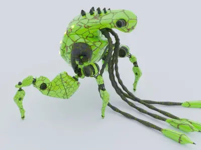 Model sci fi droid Low-poly 3D model
