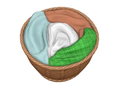 Loundry Basket Low-poly 3D model