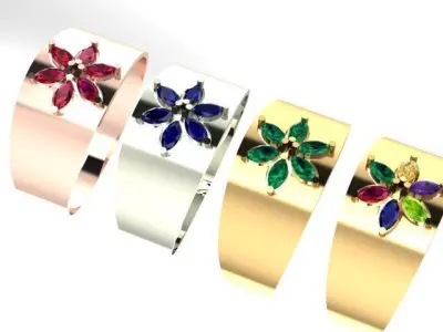 Fashion Gold Ring 3D model