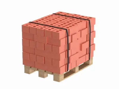 Bricks On Wooden Pallet 3D model buy