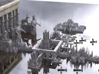 Ancient Greek City Complete Kit bash Ancients 3D model