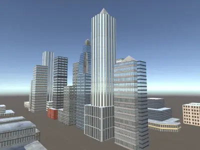 city  Low-poly 3D model