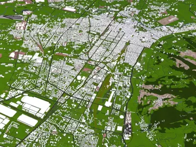 Turin Torino City of Italy Europe Low-poly 3D model