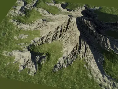Mountains Realistic Terrain 4k PBR Landscape Low-poly 3D model