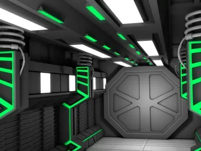 Sci Fi Corridor 3D model 91
