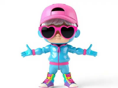 Cool Kid Rigged and Animated D Character Model Low-poly 3D model