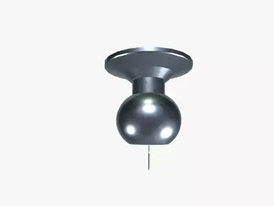 Door knob with key Low-poly 3D model