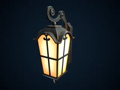 Stylized street light Low-poly 3D model