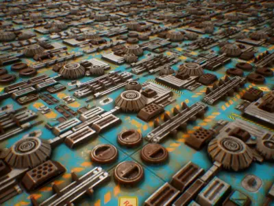 PBR Sci-Fi Industrial Texture 24 Low-poly 3D model