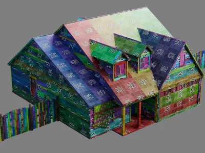 Abandoned Residential House v3 Low-poly 3D model