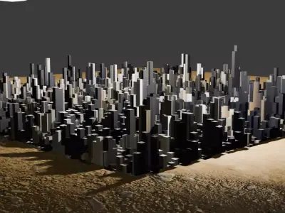 NeoBlock Skyline Grid Low-poly 3D model