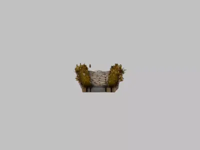 cobbled street section 3 Low-poly 3D model