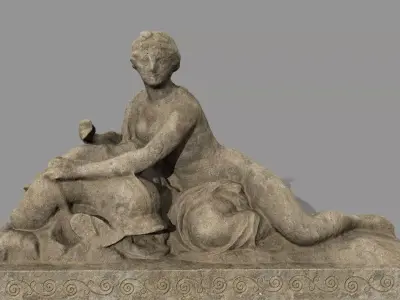 Woman  Statue Low-poly 3D model