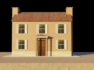 European House Low-poly 3D model