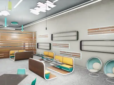 Virtual Coworking - Metaverse Office Low-poly 3D model