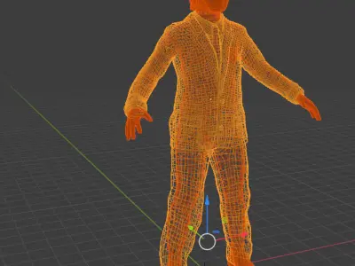 3d designing man in suit 3D model