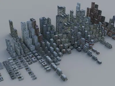  Cityscape Kitbash Collection Vol1 