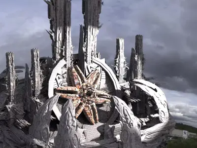 Sci Fi Wraith Satellite City Hub 2 3D model