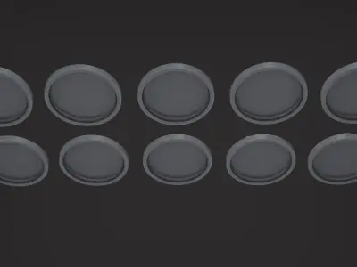 PACK 2 - 10 SCIFI MINIATURE BASES 50mm 3D Print Ready 3D print model