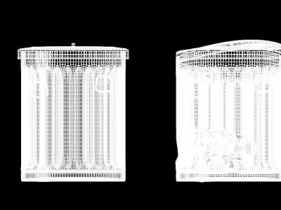 Street Trash Can Bin Low-poly 3D model