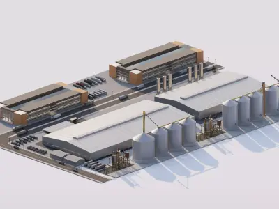 Industrial Factory-Factory building  3D model