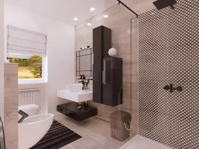 bathroom modern with decor Low-poly 3D model