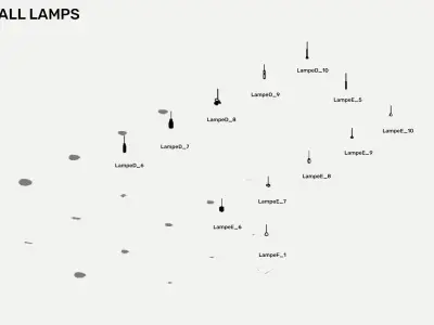 Ceiling lamps - Pack of revit families 3D model