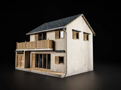 JAPANESE BUILDING 007 Low-poly 3D model