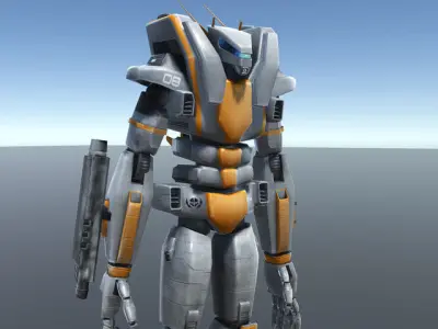 Mecha Robot Low-poly 3D model
