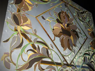 Stained glass flower 3D model