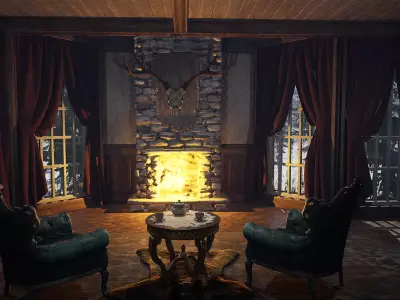 Blackthorn Crest Manor Victorian Gothic Estate of Winter 3D model