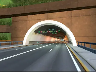 Tunnel Highway Road Low-poly 3D model