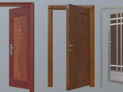 3-Different Door Free 3D model