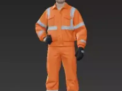 23 - Modern Railroad Trackside Staff - 3D Printable Fig 3D print model