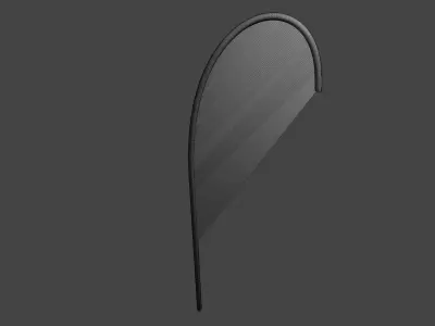 Customizable Teardrop Flag Low-poly 3D model