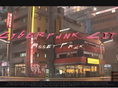 Cyberpunk City Asset Pack 3D model