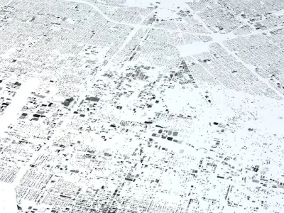 Northern Los Angeles Streets and Buildings 3D model