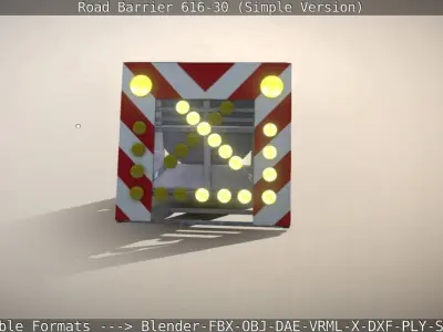 Road barrier 616-30 - Simple Version Low-poly 3D model