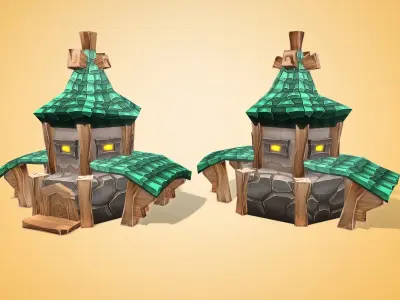 Dwarf RTS Fantasy Buildings 3D model