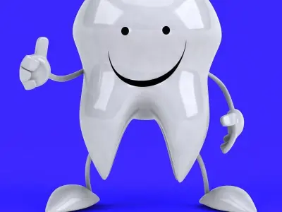 Fun tooth character 3D model